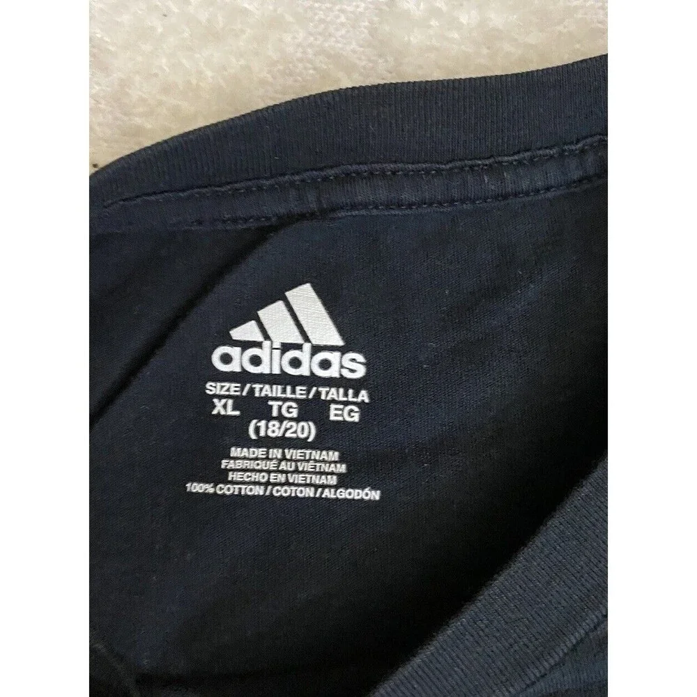 Adidas Vintage Game System Sports Graphic Black Shirt Size Youth XL 18-20